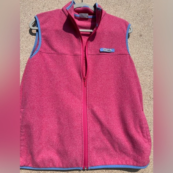 Columbia Raspberry Fleece Vest with Blue Accents Size XL - Picture 7 of 7